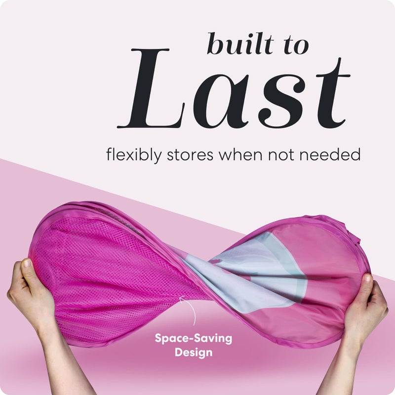 Handy Laundry Collapsible Mesh Pop Up Hamper with Wide Opening and Side Pocket - Breathable  Sturdy  Foldable  and Space-Saving Design for Clothes and Storage (Butterfly) - Image 4